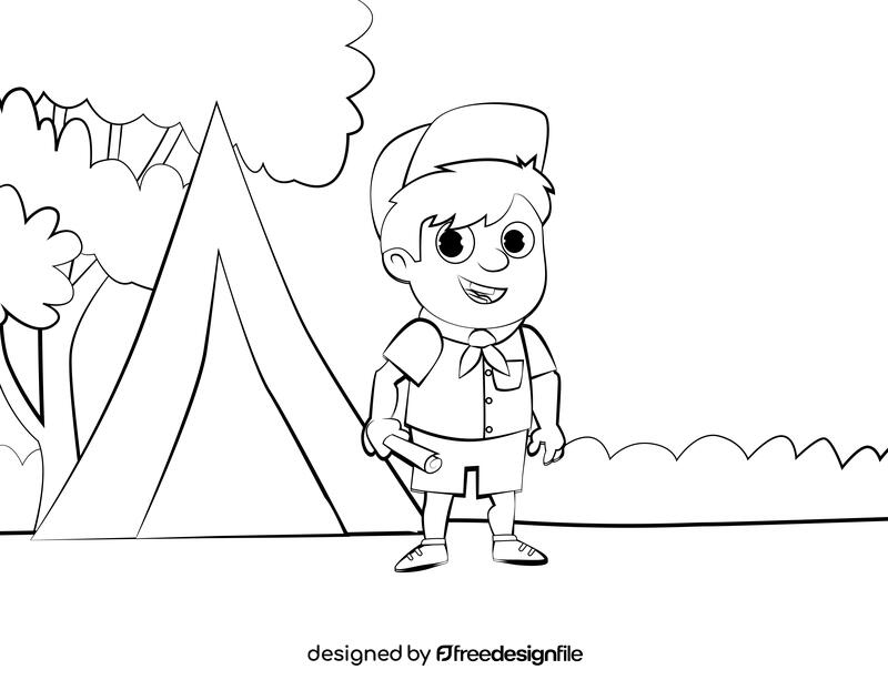 Funny Boy Scouts black and white vector