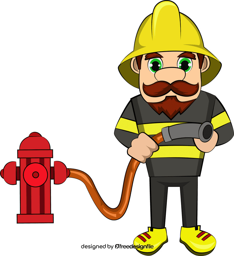 Funny Firefighter clipart