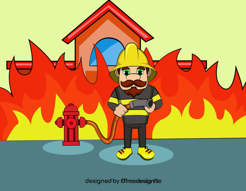 Funny Firefighter vector