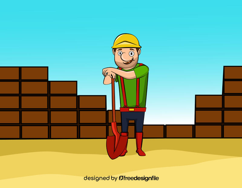 Cute Construction worker vector