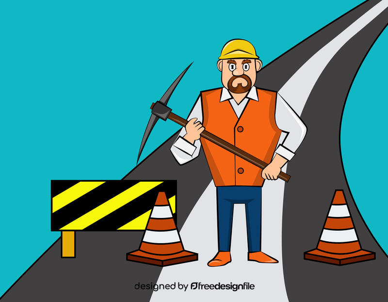 Funny Construction Worker vector