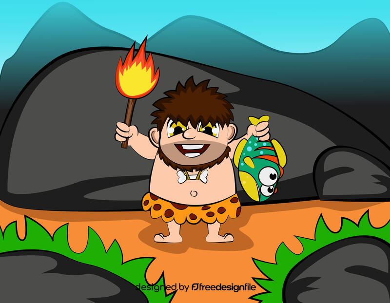 Cute Caveman vector