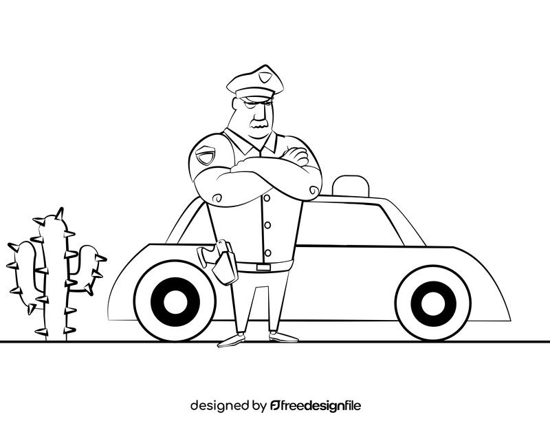 Funny Police black and white vector