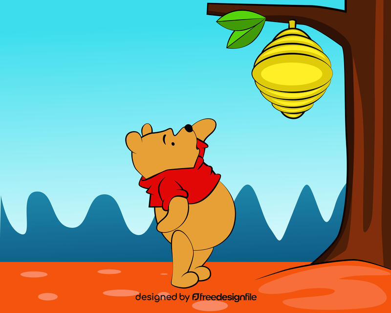 Winnie the pooh cartoon character vector