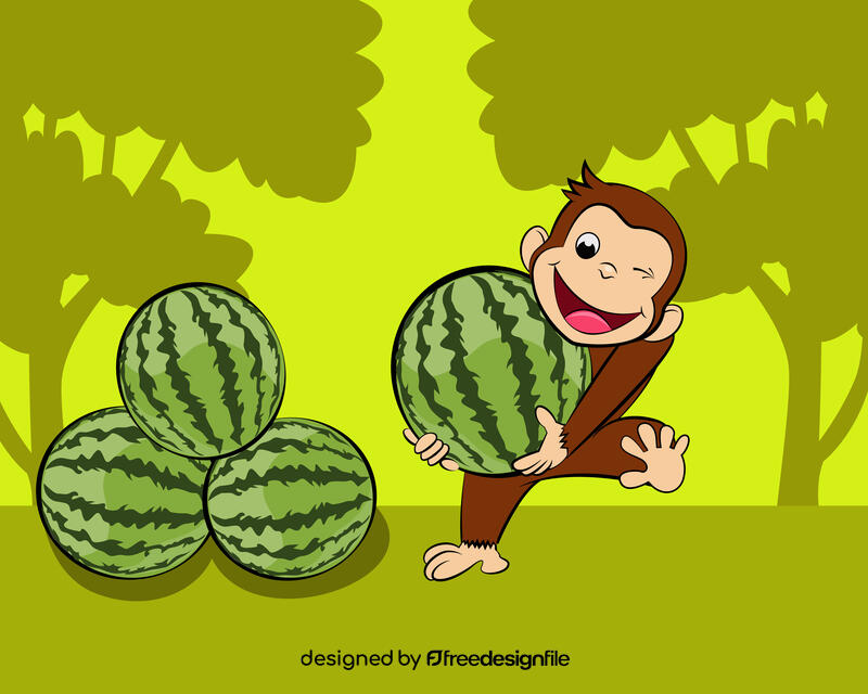 Funny Curious George vector