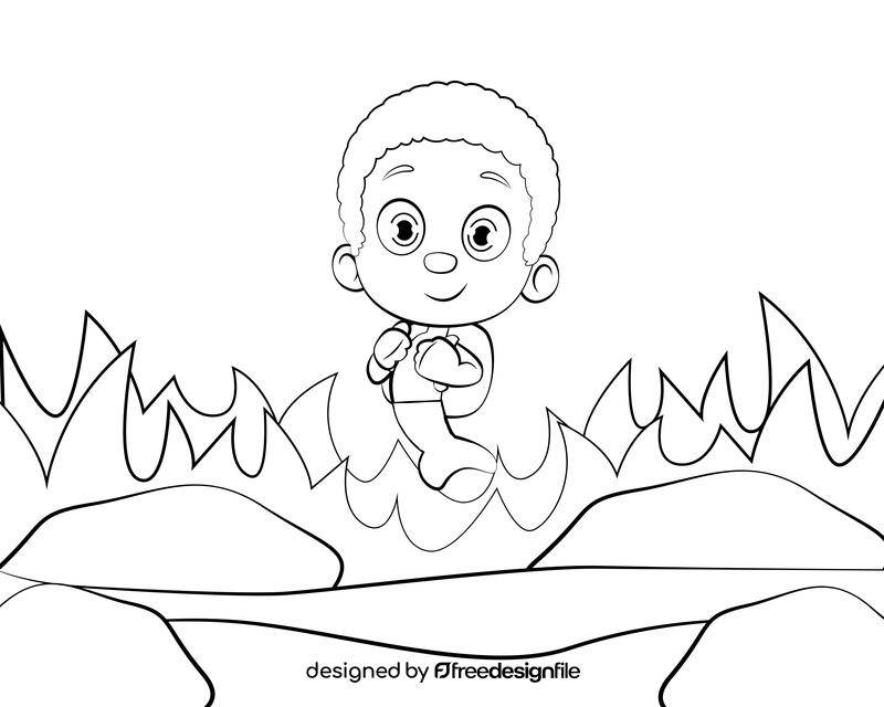 Goby Bubble Guppies black and white vector