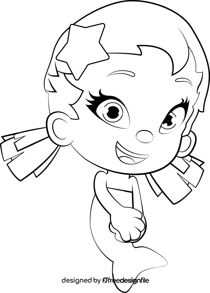 Oona Bubble Guppies black and white clipart