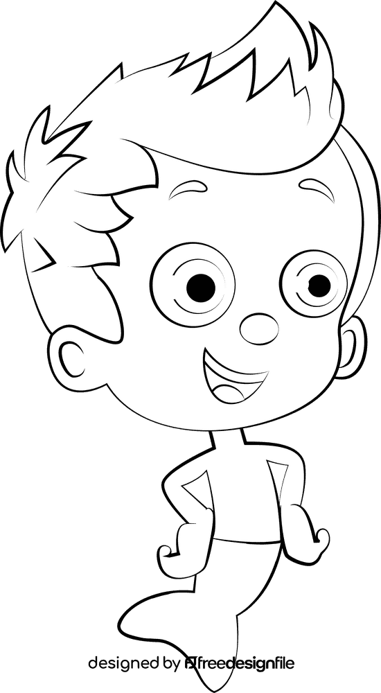 Gil Bubble Guppies black and white clipart