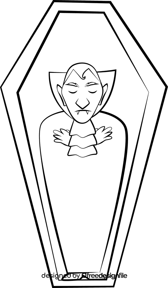 Cute Dracula black and white clipart