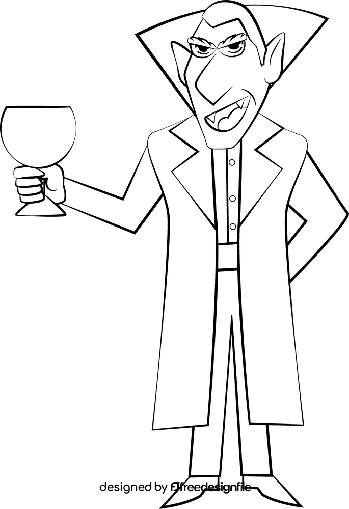 Dracula black and white clipart