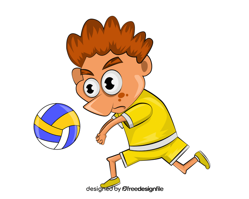 Funny Volleyball Player clipart