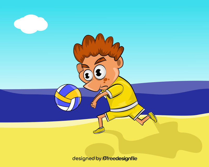 Funny Volleyball Player vector