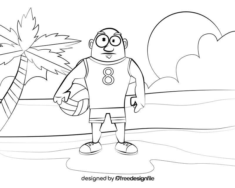 Volleyball player black and white vector