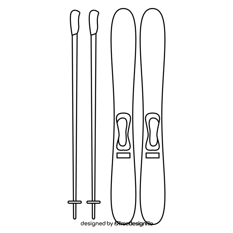 Swiss skiing black and white clipart