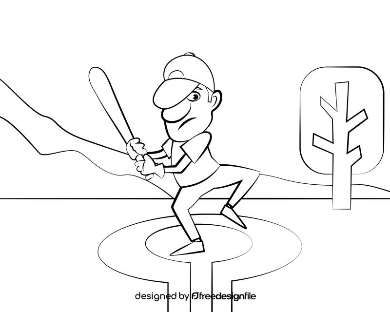 Softball Player black and white vector