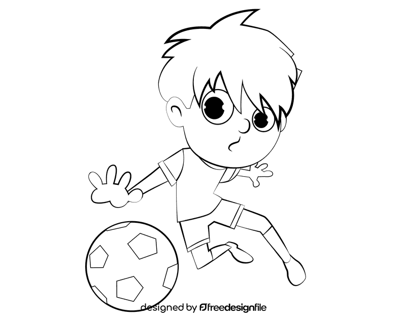 Soccer Player black and white clipart