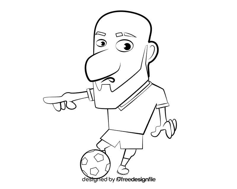 Funny Football Player black and white clipart