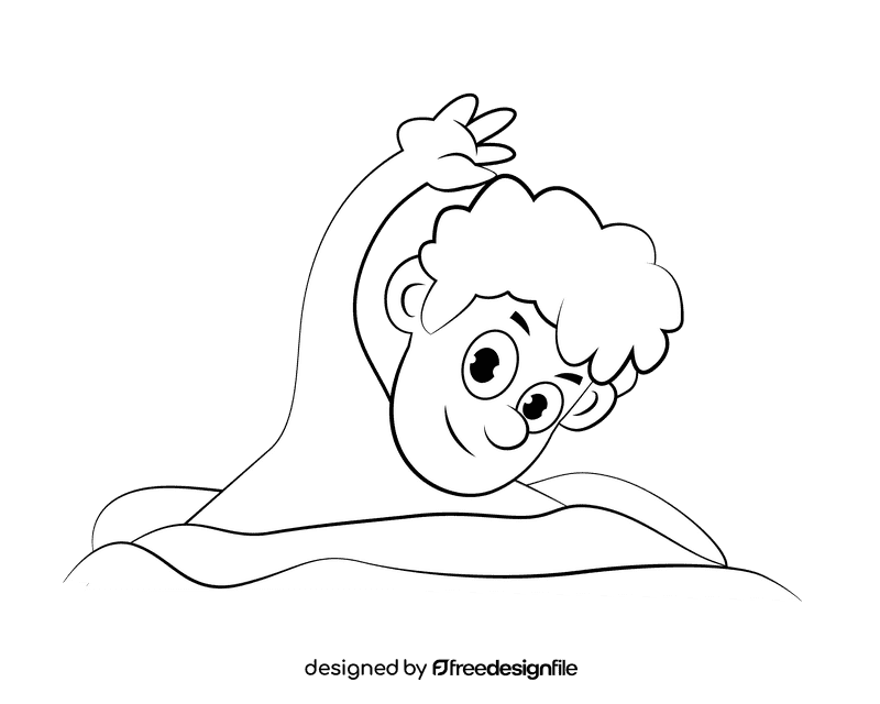 Swimming black and white clipart