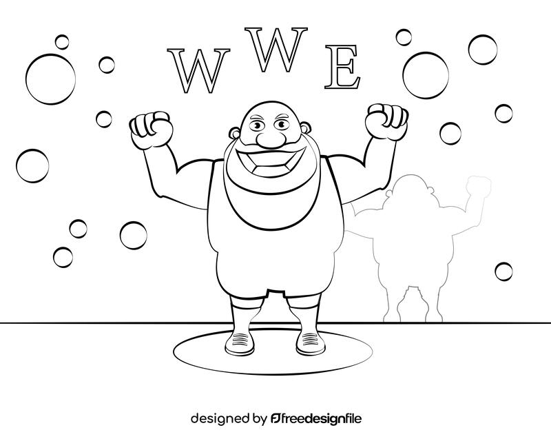 Funny Wrestler black and white vector