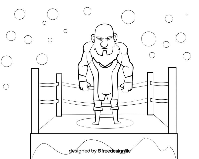 Wrestler black and white vector