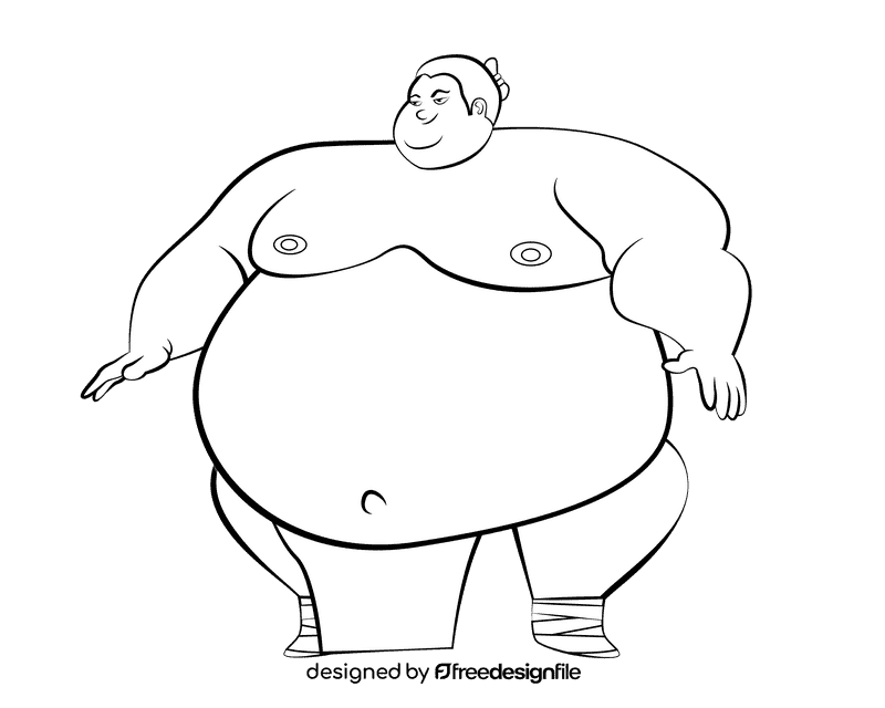 Sumo black and white clipart