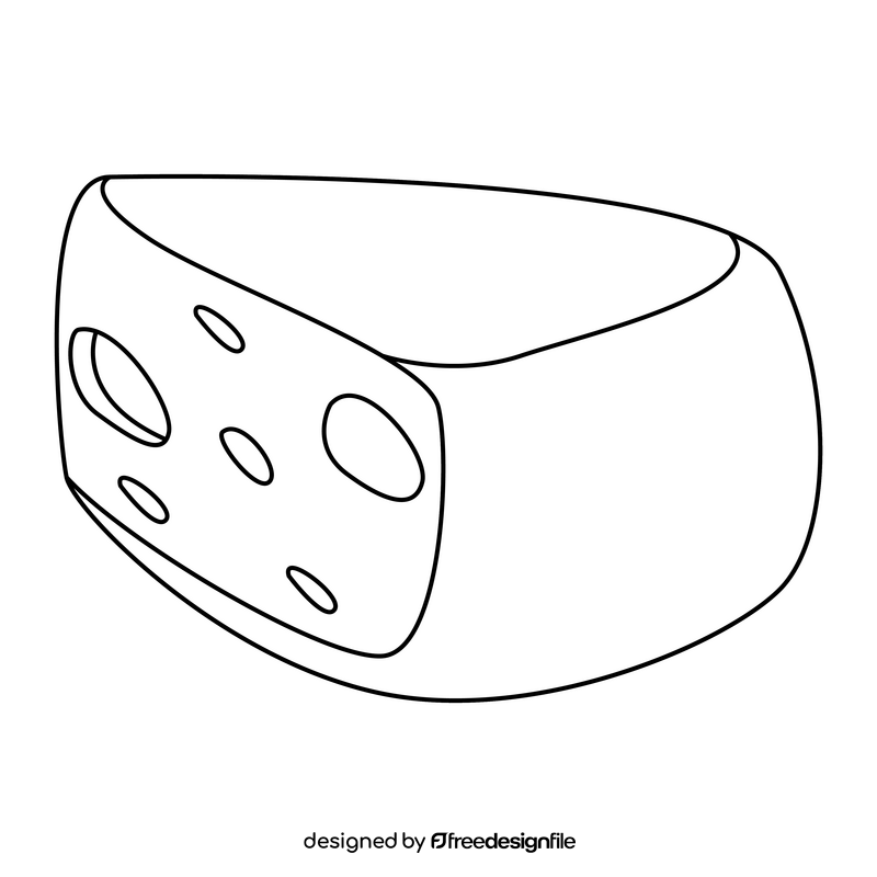 Swiss cheese black and white clipart