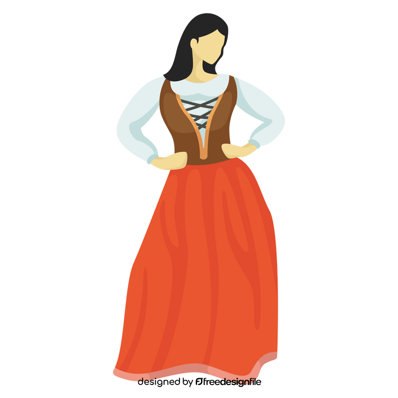 Switzerland traditional dress clipart