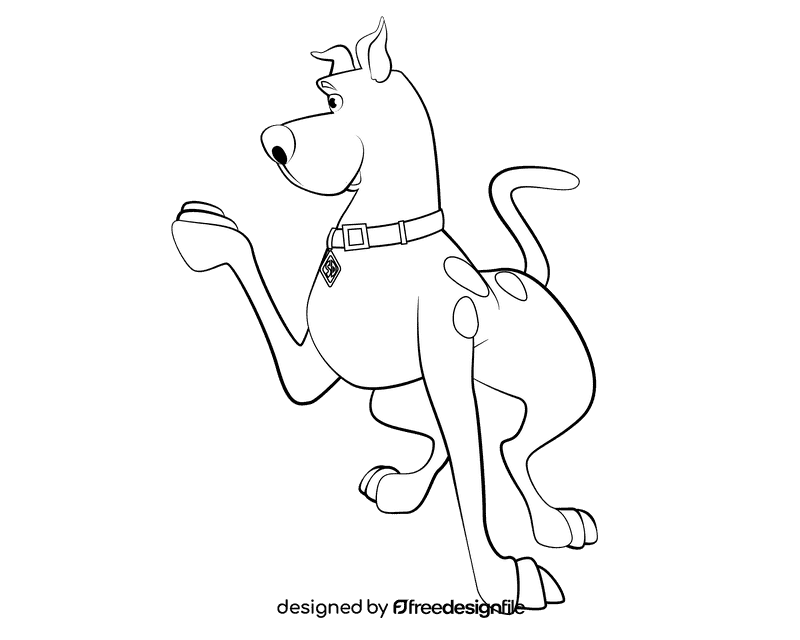 Scooby Doo black and white clipart