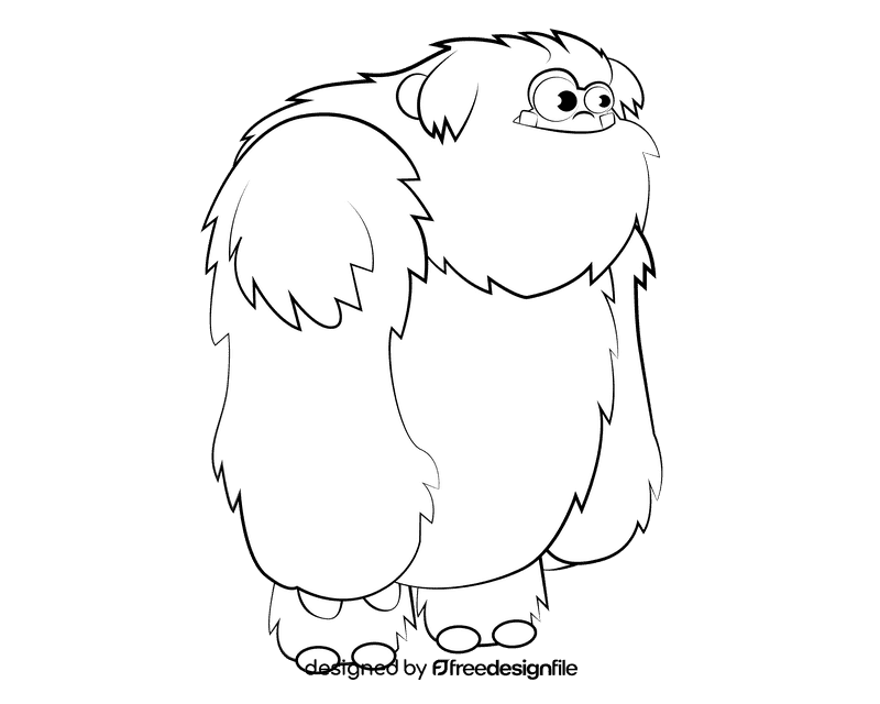 Bigfoot black and white clipart