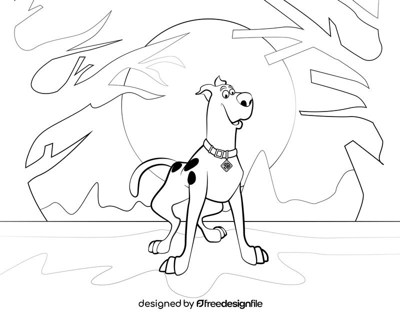 Scooby Doo black and white vector