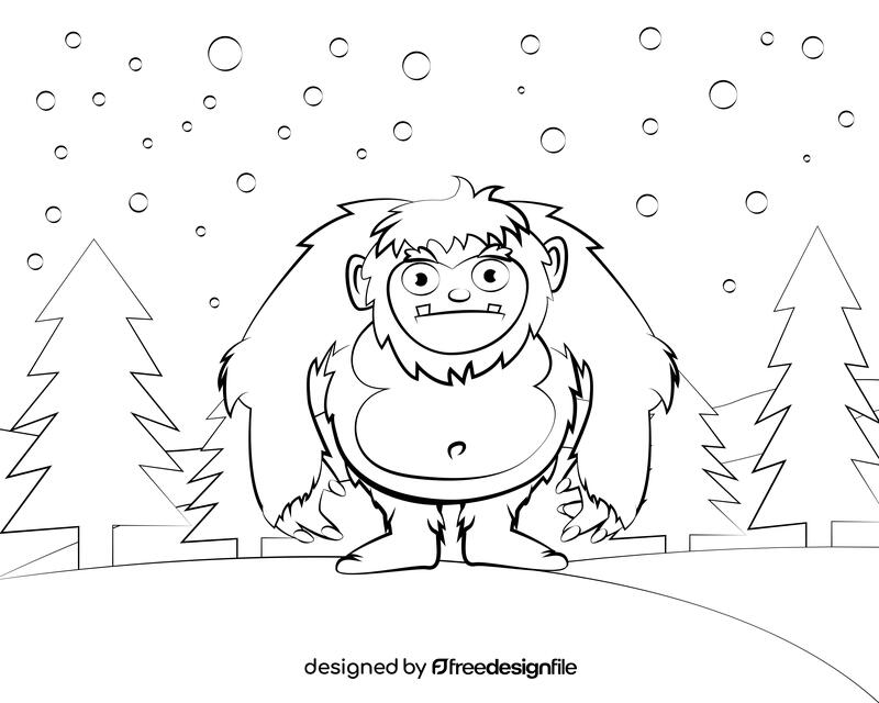 Bigfoot black and white vector