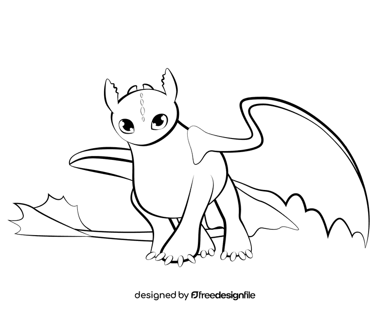 Funny Toothless black and white clipart