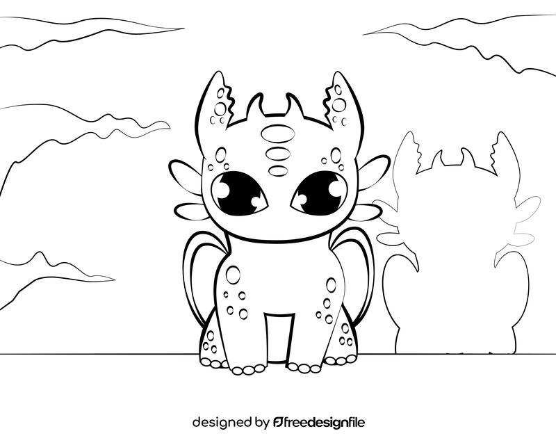 Toothless black and white vector