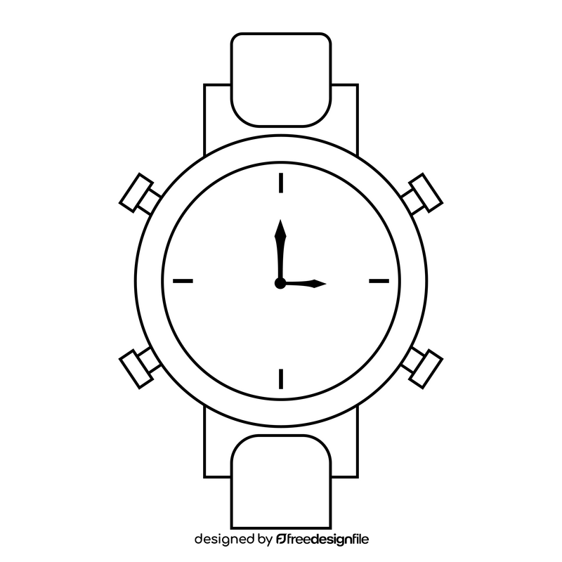 Swiss watch black and white clipart