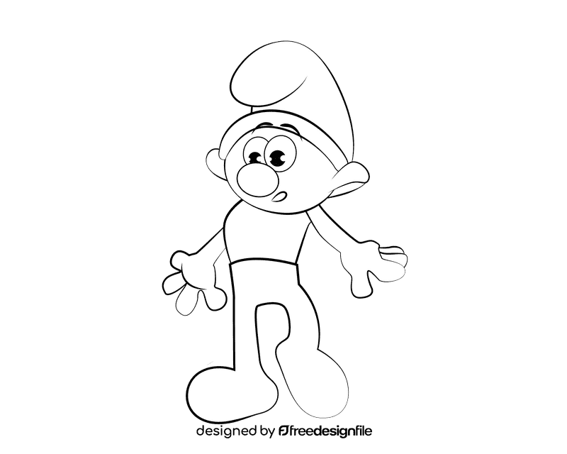 Smurf black and white clipart