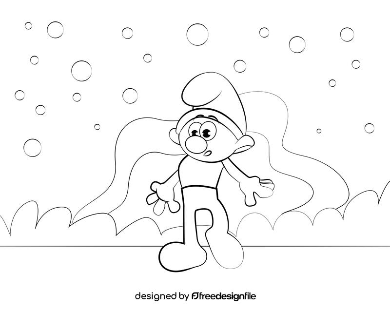 Smurf black and white vector