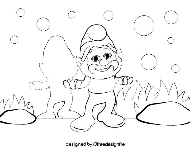 Papa Smurf black and white vector