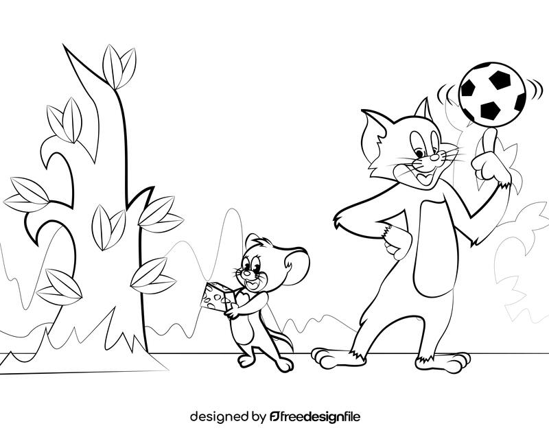 Tom and Jerry black and white vector