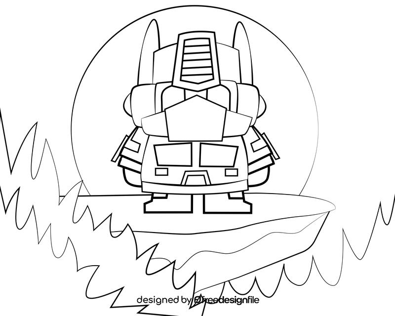 Cute Optimus Prime Transformers black and white vector