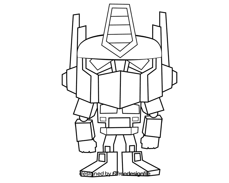 Optimus Prime Transformers black and white clipart