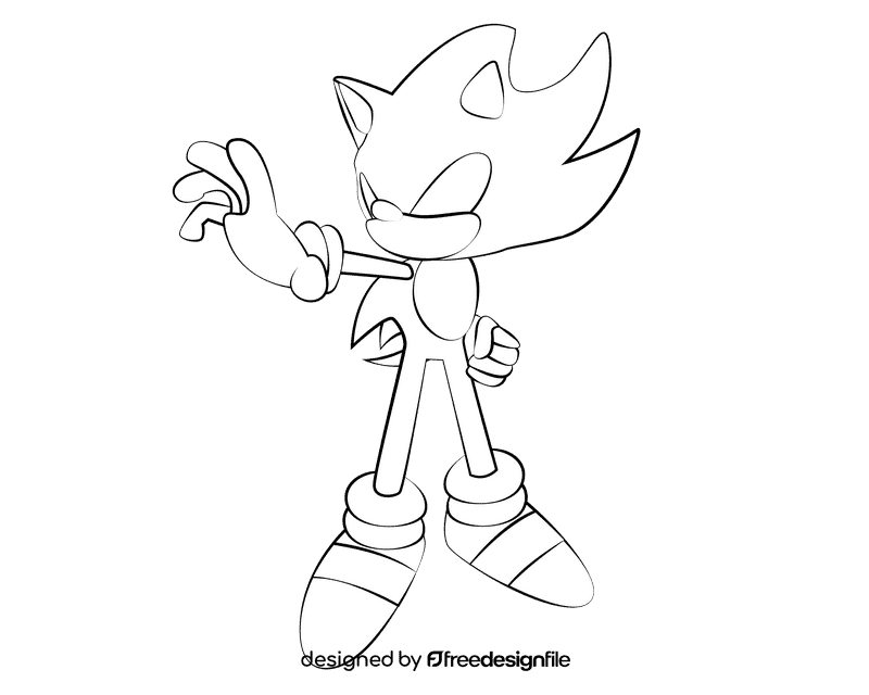 Sonic black and white clipart