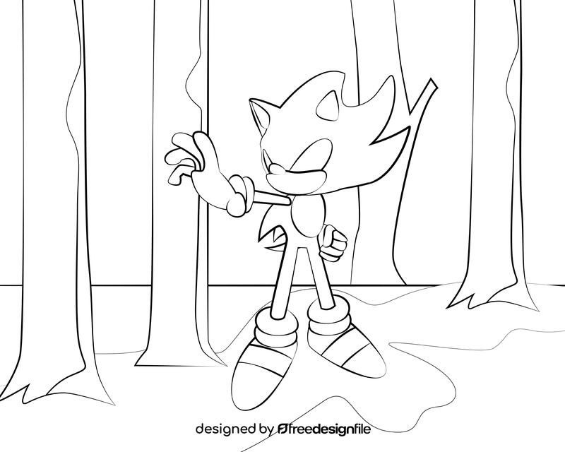 Sonic black and white vector