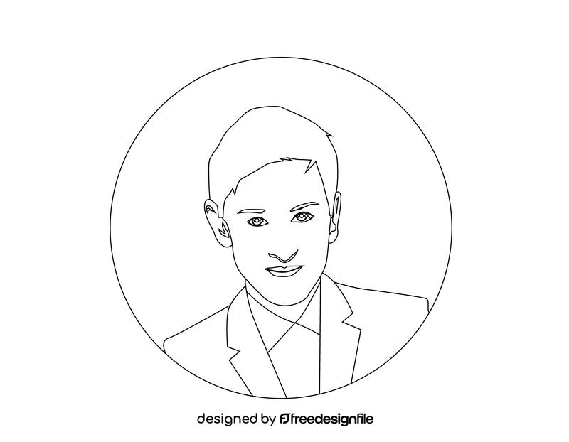 Ellen DeGeneres black and white vector