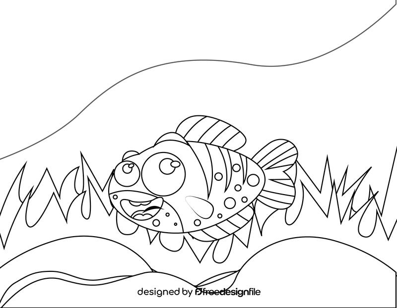 Cute Fish black and white vector