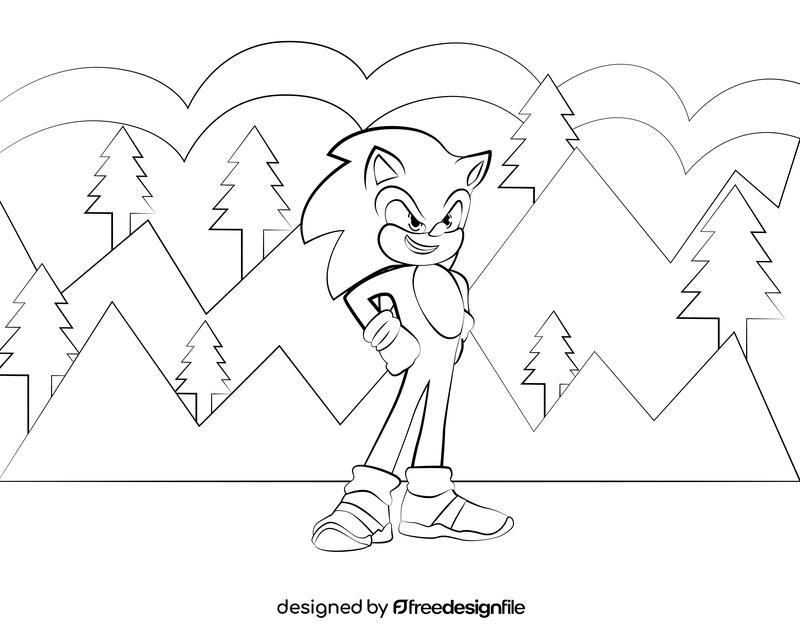 Hedgehog black and white vector