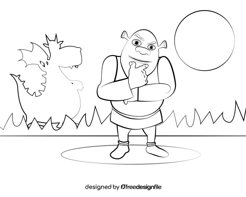 Shrek black and white vector