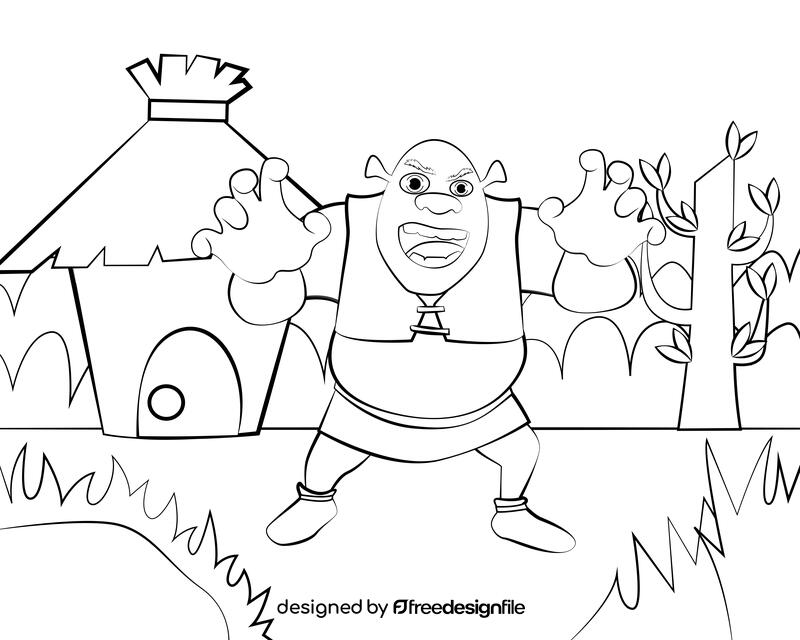 Shrek black and white vector