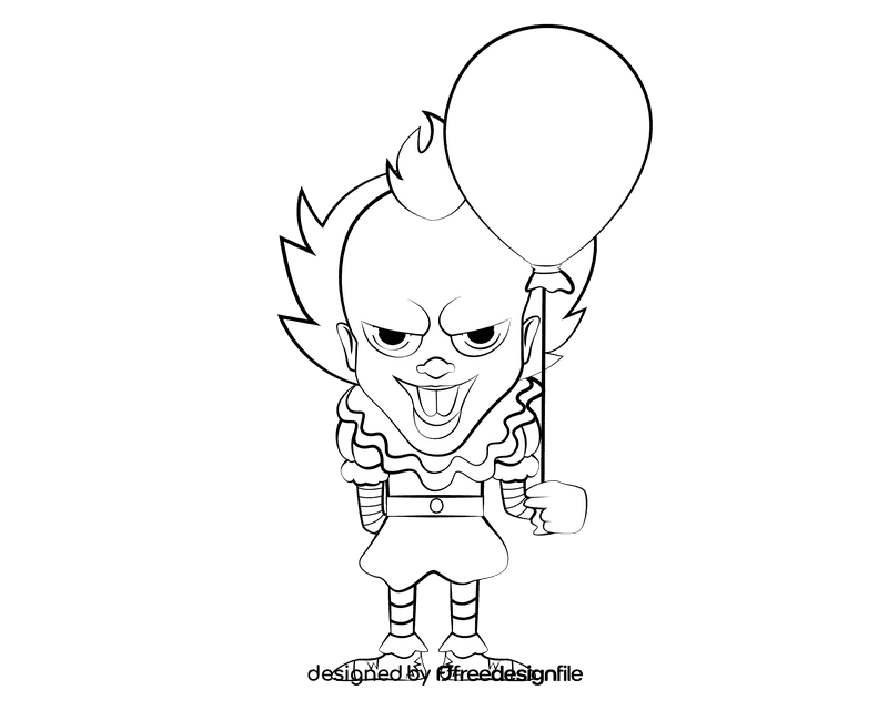 Pennywise black and white clipart