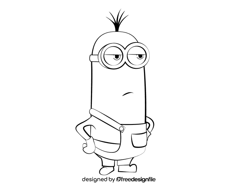 Minions black and white clipart