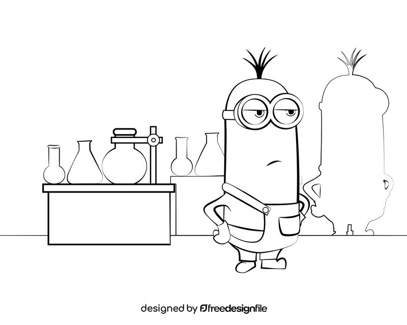 Minions black and white vector